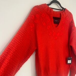 NWT Lucky Brand V-Neck Red Sweater